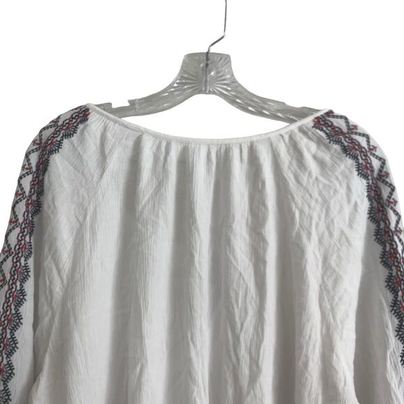 Old Navy Women's Peasant Blouse Size XXL Embroidered Geometric Boho 100% Rayon - Picture 9 of 9